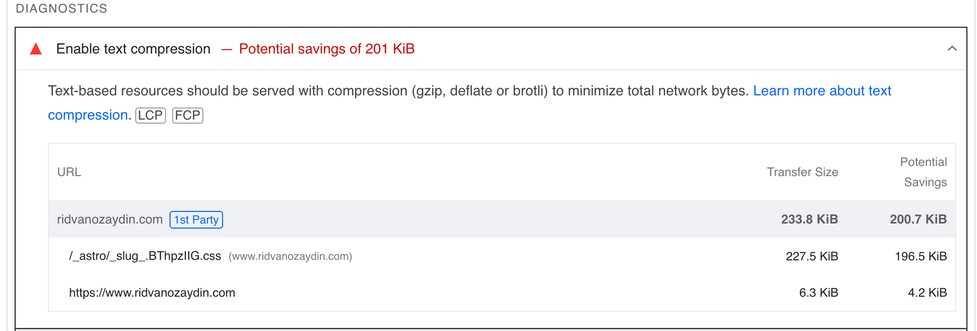 PageSpeed suggestion